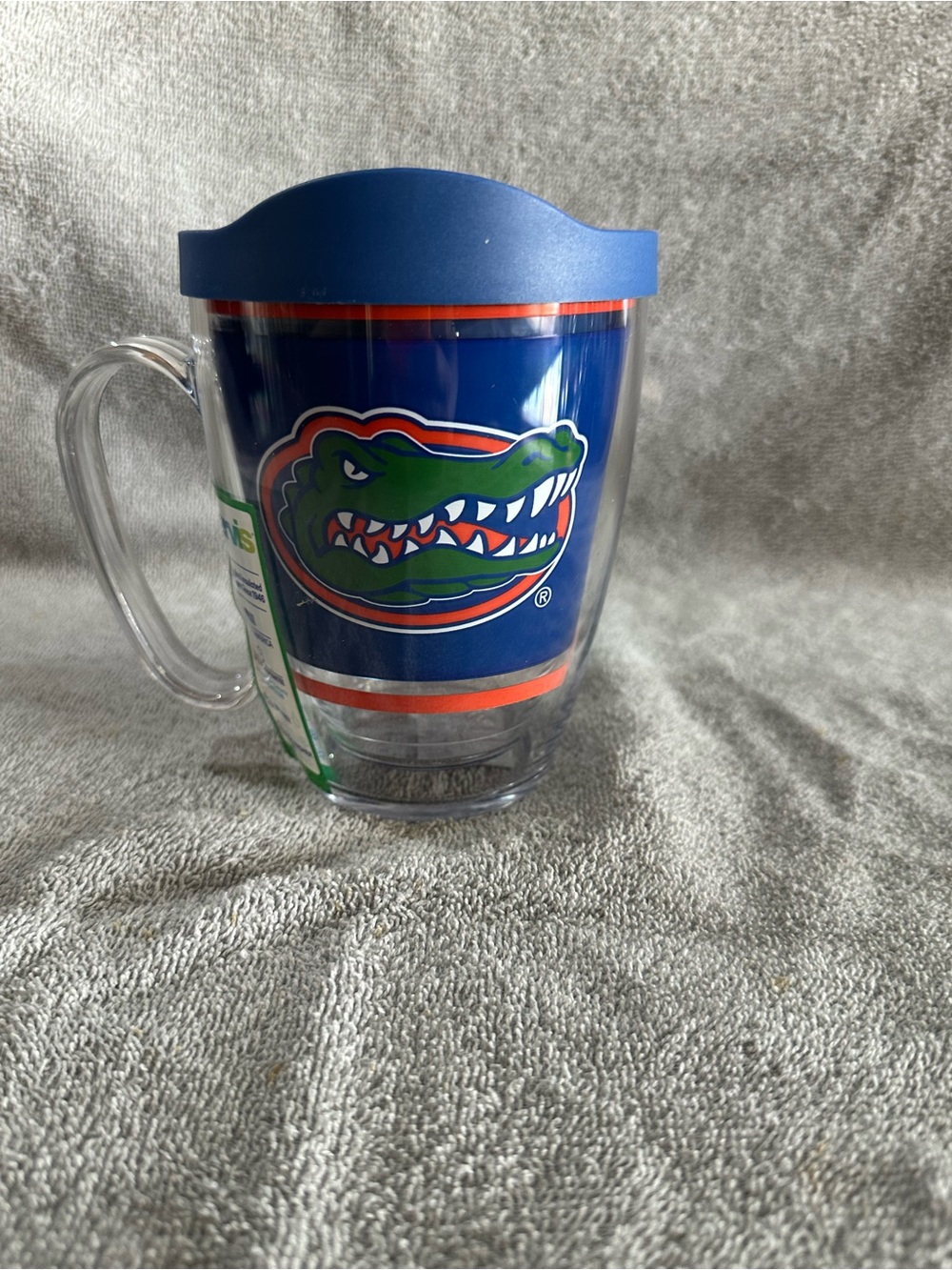 tervis Blue and Orange Florida Gators Travel Mug with Clear Handle
